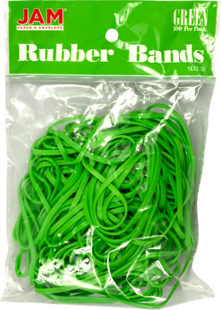 Green Size 33 Rubber Bands - 100 Pack