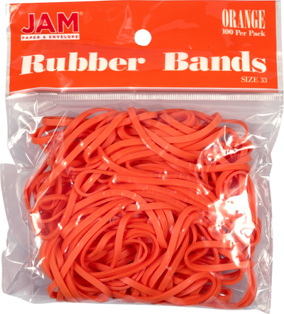 Orange Size 33 Rubber Bands - 100 Pack