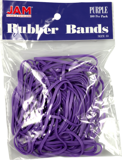 Purple Size 33 Rubber Bands - 100 Pack