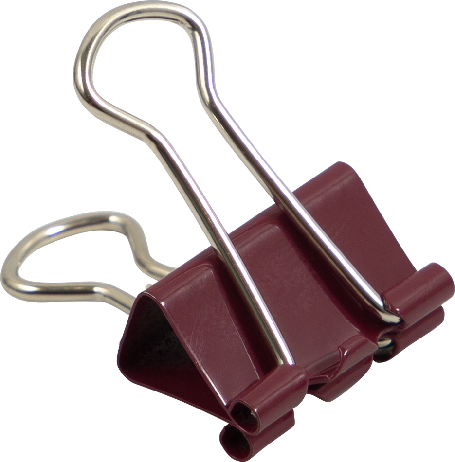 Burgundy Small 19mm Binder Clips - 25 Pack