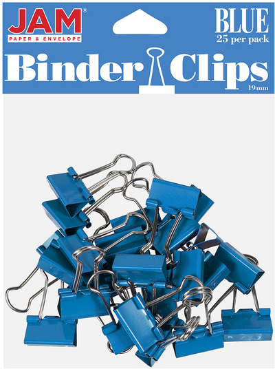 Blue Small 19mm Binder Clips - 25 Pack