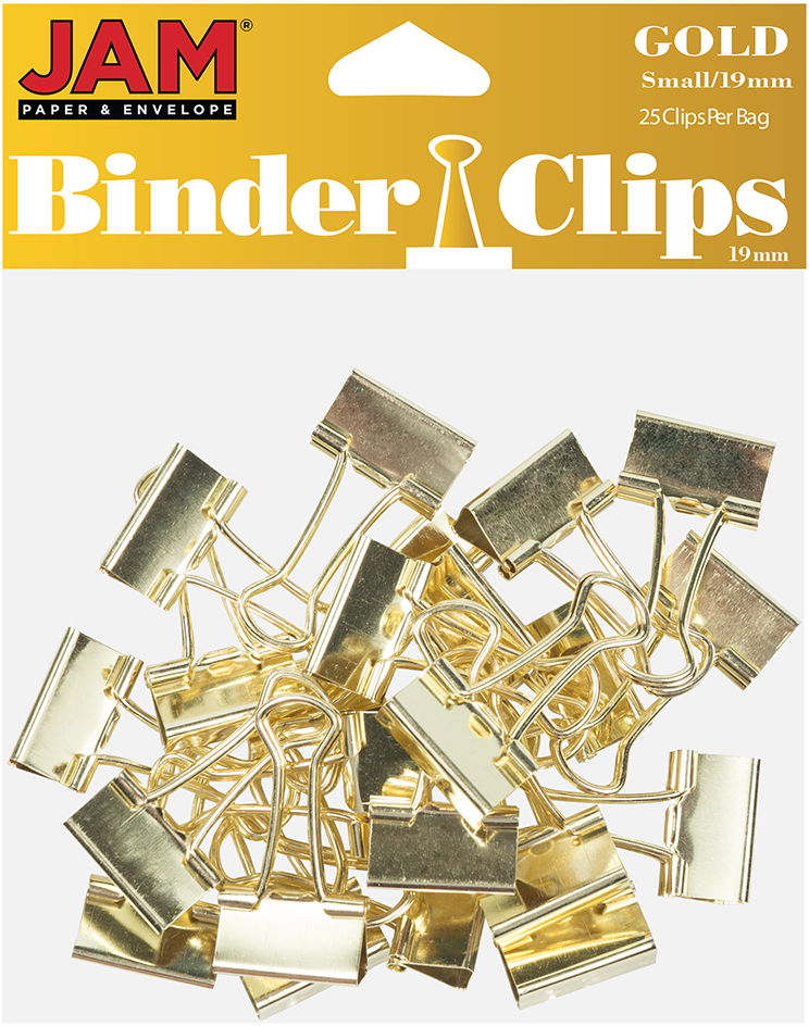 Gold Small 19mm Binder Clips - 25 Pack
