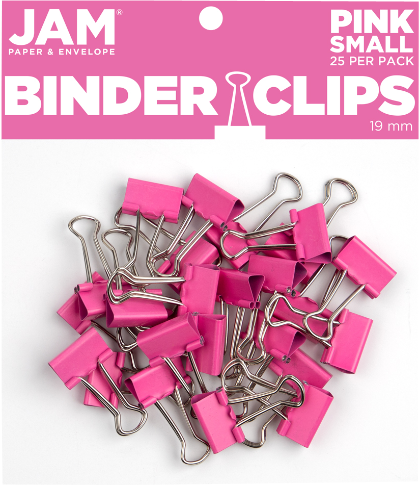 Pink Small 19mm Binder Clips - 25 Pack