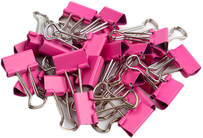 Pink Small 19mm Binder Clips - 25 Pack