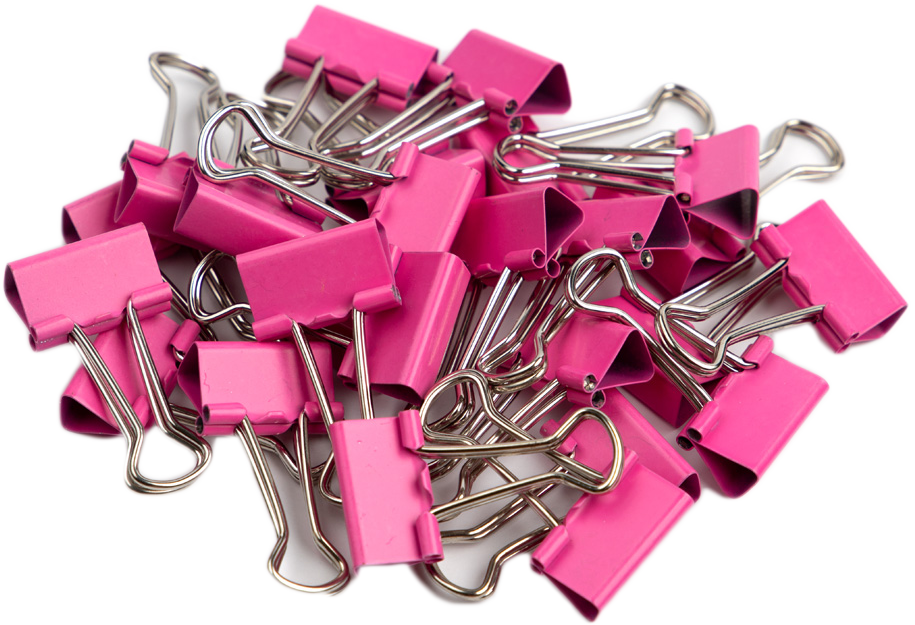 Pink Small 19mm Binder Clips - 25 Pack