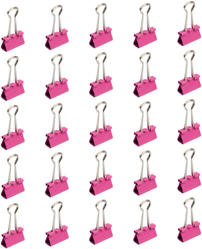 Pink Small 19mm Binder Clips - 25 Pack