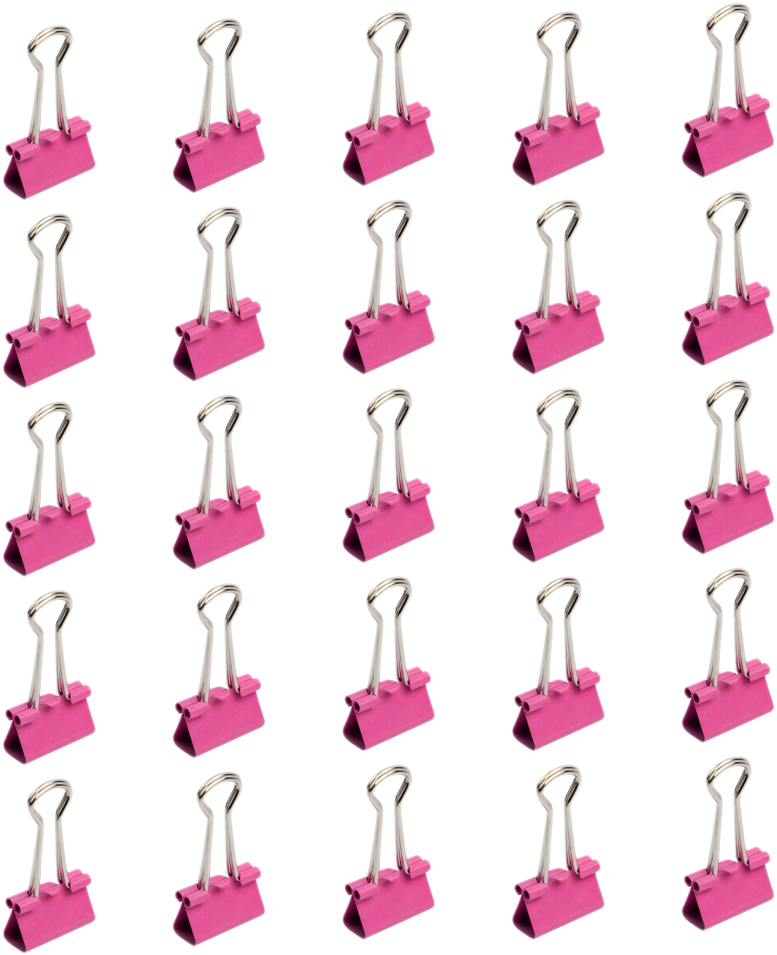 Pink Small 19mm Binder Clips - 25 Pack