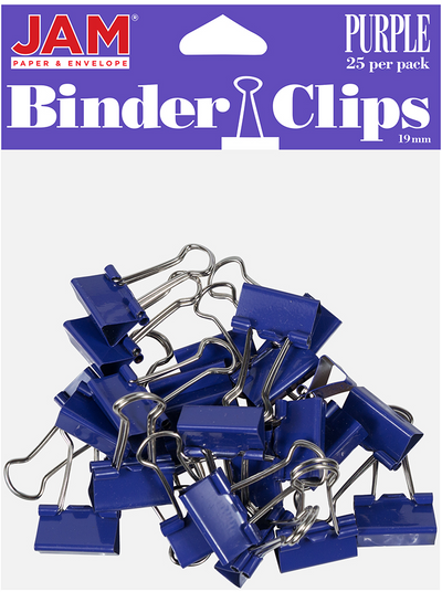 Purple Small 19mm Binder Clips - 25 Pack