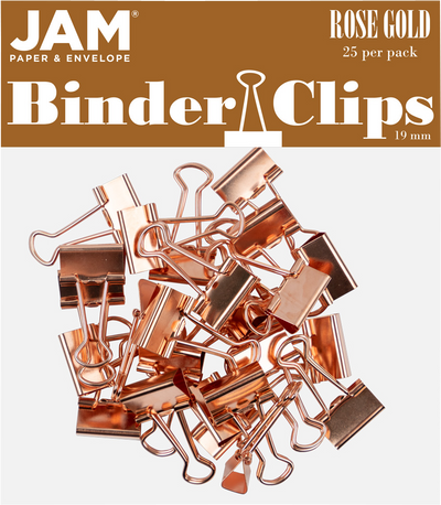 Rose Gold Small 19mm Binder Clips - 25 Pack