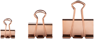 Rose Gold Small 19mm Binder Clips - 25 Pack