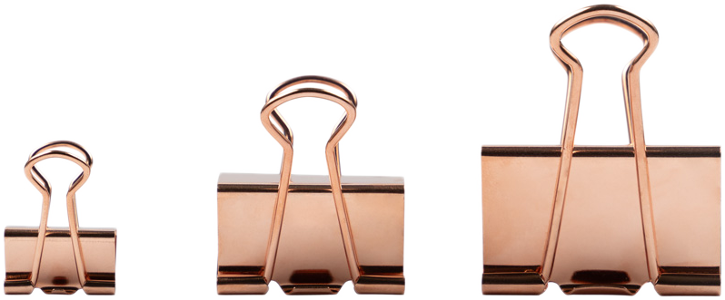 Rose Gold Small 19mm Binder Clips - 25 Pack