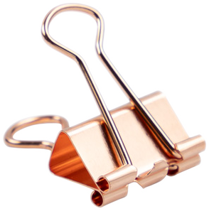 Rose Gold Small 19mm Binder Clips - 25 Pack