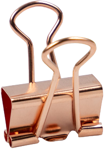 Rose Gold Small 19mm Binder Clips - 25 Pack