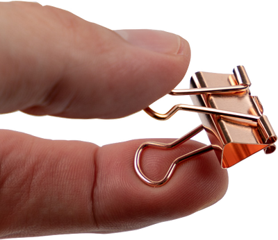 Rose Gold Small 19mm Binder Clips - 25 Pack