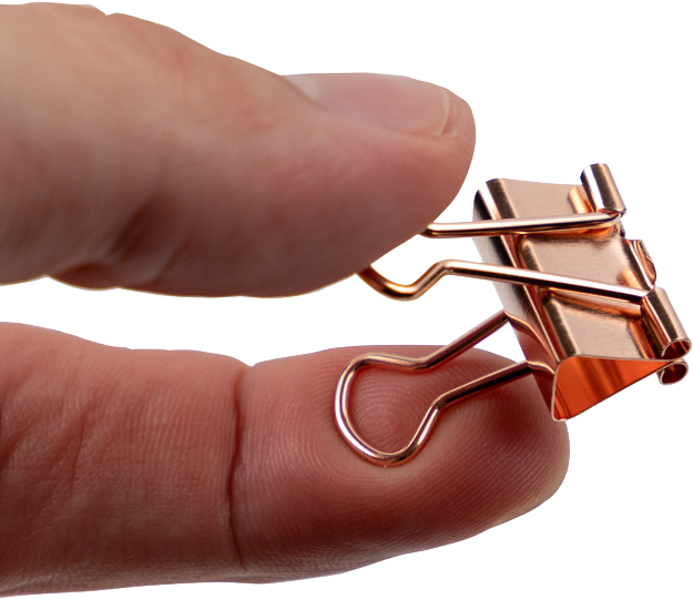 Rose Gold Small 19mm Binder Clips - 25 Pack