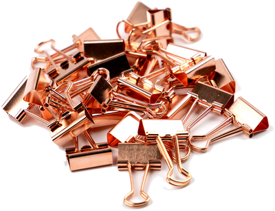 Rose Gold Small 19mm Binder Clips - 25 Pack