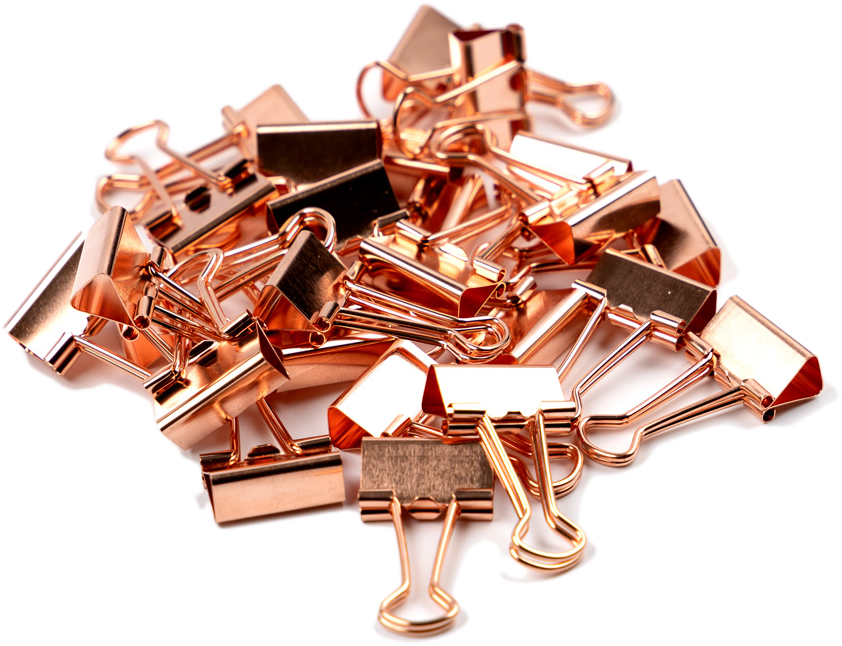 Rose Gold Small 19mm Binder Clips - 25 Pack