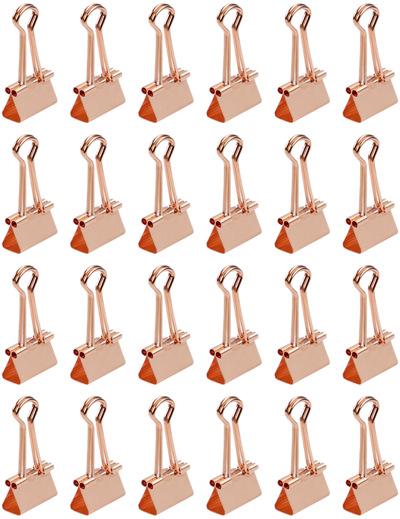 Rose Gold Small 19mm Binder Clips - 25 Pack