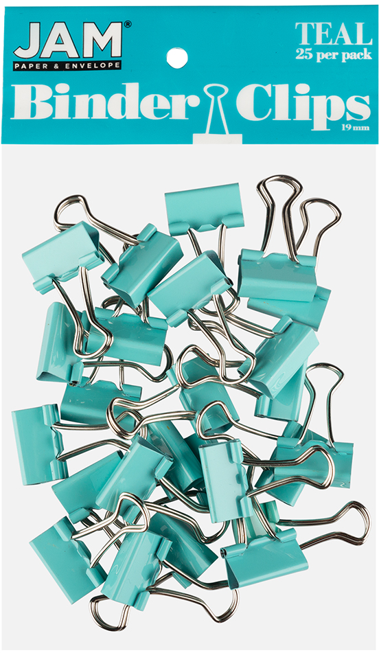 Teal Small 19mm Binder Clips - 25 Pack