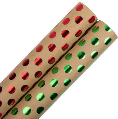 Assorted Dots Wrapping Paper Set (50 Sq Ft) - 2 Rolls