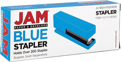 Blue Office Desk Set (Stapler, Tape Dispenser, and Staples)