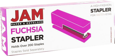 Fuchsia Pink Office Set (Stapler, Tape Dispenser, and Black Staples)