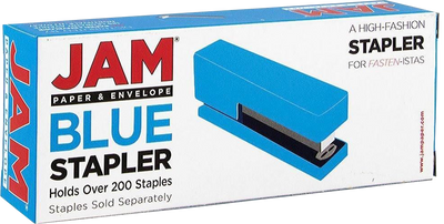 Blue Stapler and Red Staples Set