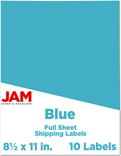 Blue 8 1/2 x 11 Full Sheet Shipping Labels