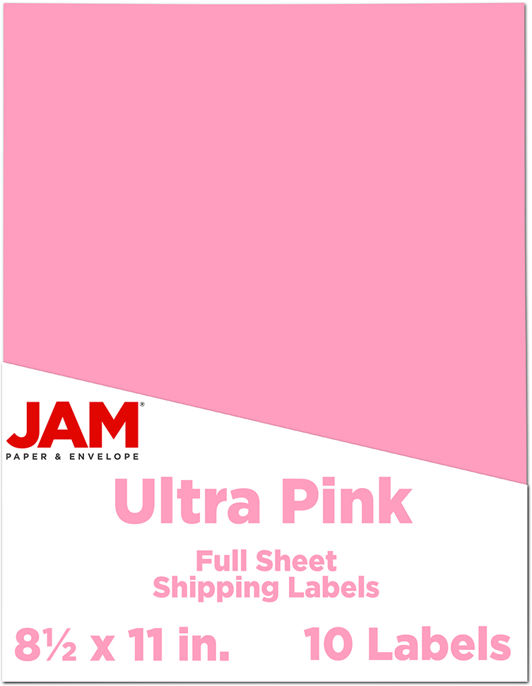 Ultra Pink 8 1/2 x 11 Full Sheet Shipping Labels