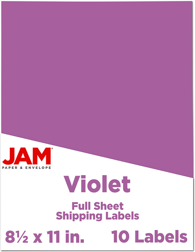 Violet Purple 8 1/2 x 11 Full Sheet Shipping Labels