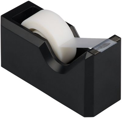 Black Office Desk Set (Stapler, Tape Dispenser, and Pen Holder)