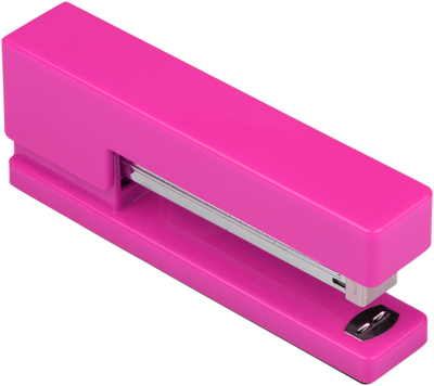 Fuchsia Pink Office Desk Set (Stapler, Tape Dispenser, and Pen Holder)
