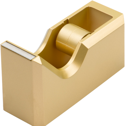Gold Office Desk Set (Stapler, Tape Dispenser, and Pen Holder)
