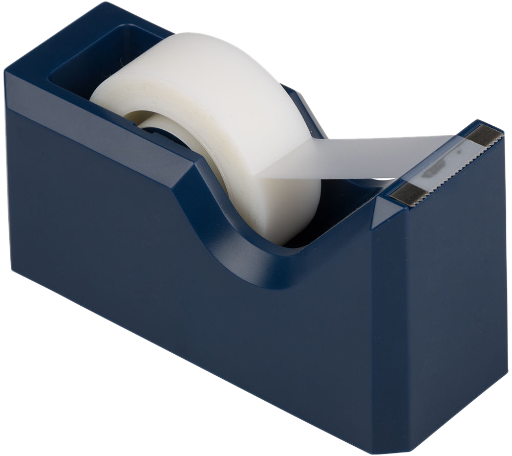 Navy Blue Office Desk Set (Stapler, Tape Dispenser, and Pen Holder)