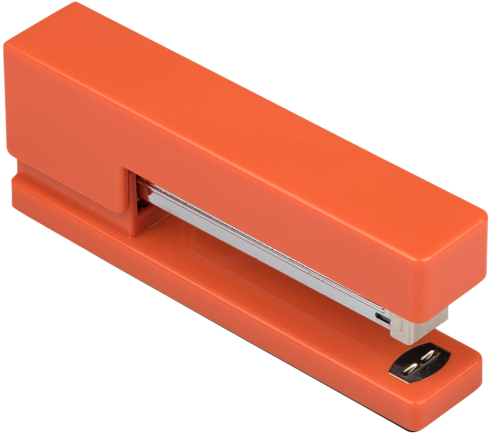 Orange Office Desk Set (Stapler, Tape Dispenser, and Pen Holder)