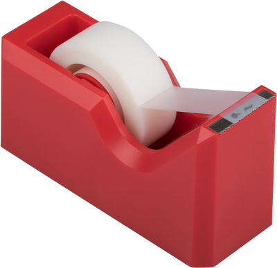 Red Office Desk Set (Stapler, Tape Dispenser, and Pen Holder)