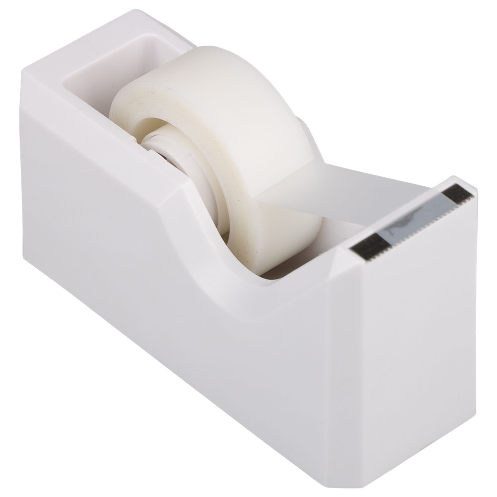 White Office Desk Set (Stapler, Tape Dispenser, and Pen Holder)