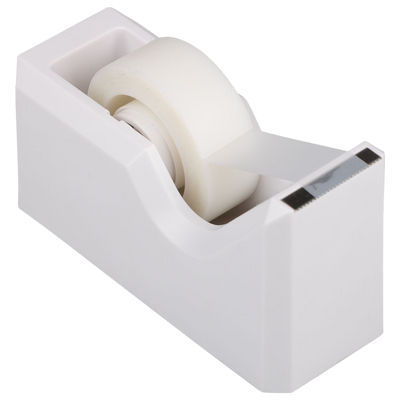 White Office Desk Set (Stapler, Tape Dispenser, and Pen Holder)