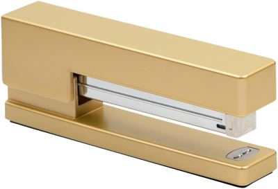 Gold Stapler and Tape Dispenser Desk Set