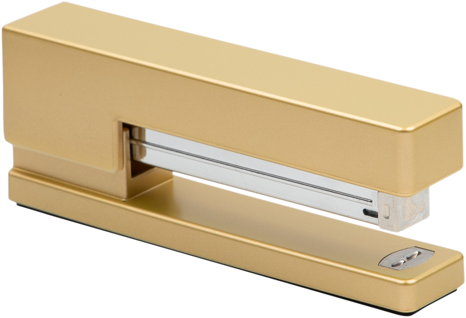 Gold Stapler and Tape Dispenser Desk Set