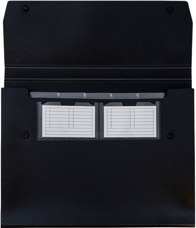 Black with Snap Letter Size 6 Pocket Expanding Files (9 x 13)