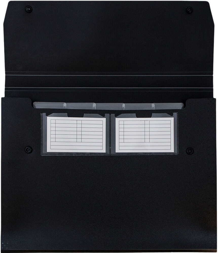 Black with Snap Letter Size 6 Pocket Expanding Files (9 x 13)