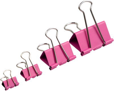Pink Medium 32mm Binder Clips - 15 Pack
