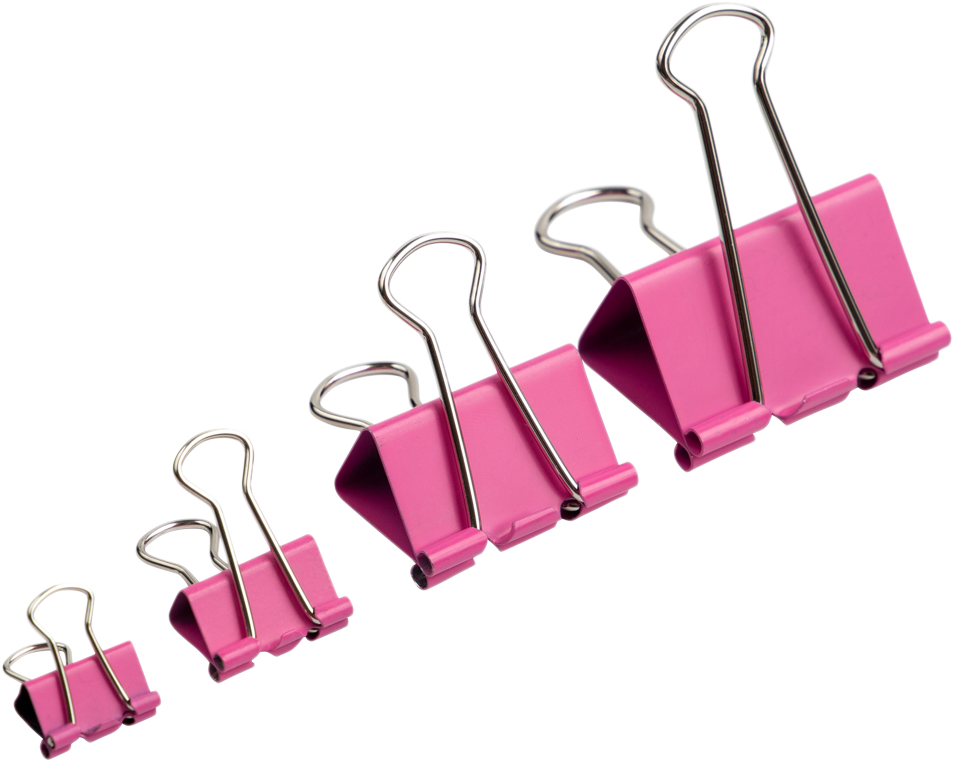 Pink Medium 32mm Binder Clips - 15 Pack