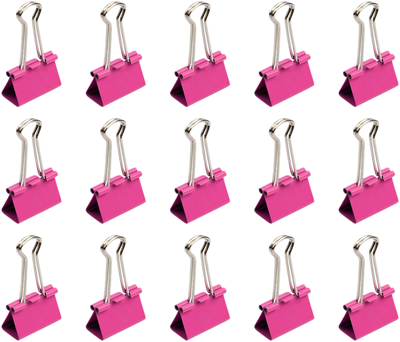 Pink Medium 32mm Binder Clips - 15 Pack