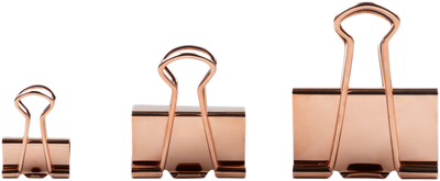 Rose Gold Medium 32mm Binder Clips - 15 Pack