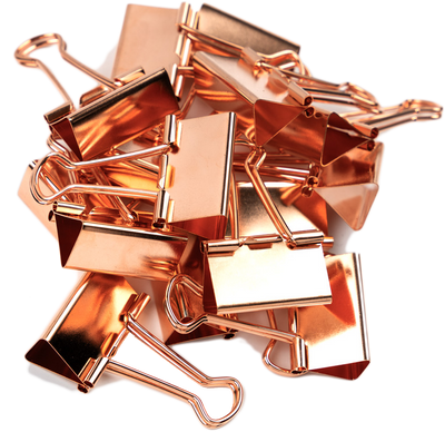 Rose Gold Medium 32mm Binder Clips - 15 Pack