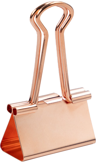 Rose Gold Medium 32mm Binder Clips - 15 Pack