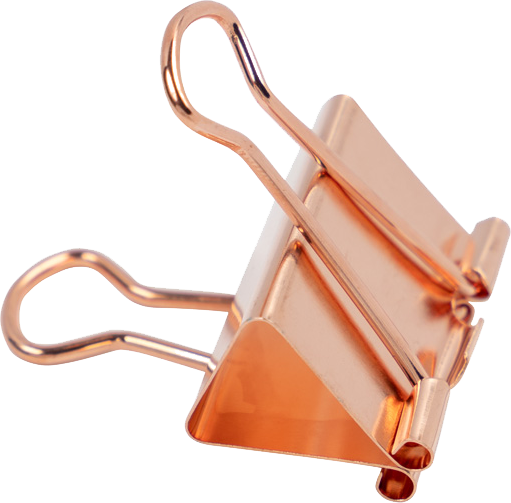 Rose Gold Medium 32mm Binder Clips - 15 Pack