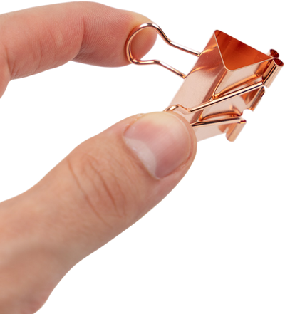 Rose Gold Medium 32mm Binder Clips - 15 Pack